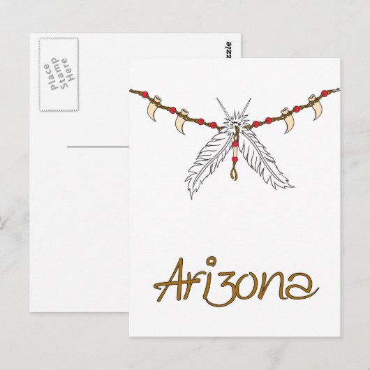 Feather Necklace Postkarte (Vorne/Hinten)