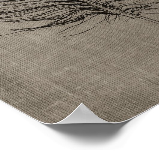 Feather no.1 mit Imitate Linen Taupe Art Poster (Ecke)