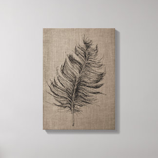 Feather no 1 Taupe Leinwand Kunst, Dichtung und Mu