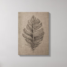 Feather no 2 Taupe Leinwand Kunst, Dichtung und Mu