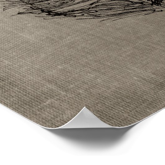 Feather no.3 mit Imitate Linen Taupe Art Poster (Ecke)