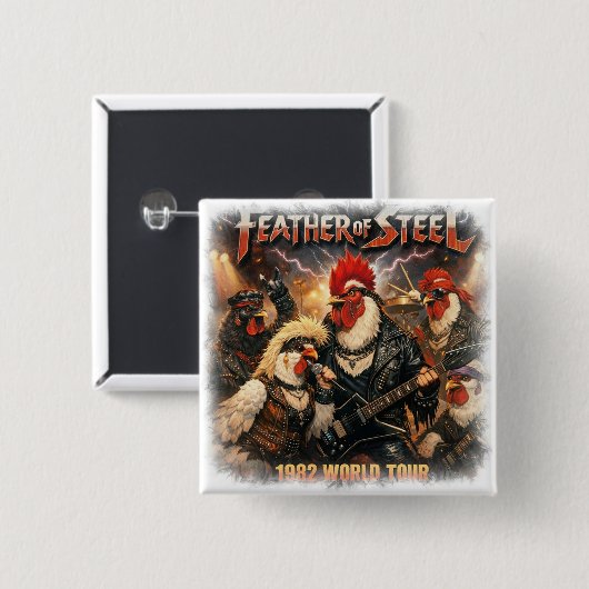 Feather of Steel – 1982 World Tour | Heavy Metal Button (Vorne & Hinten)