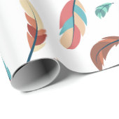 Feather Pattern Boho Chic Geschenkpapier (Rolleneckpunkt)