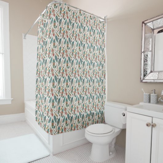 Feather Pattern Curtain Tribal Ethnic Bath Style Duschvorhang (Beispiel)