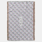 Feather Pattern individuelle Name werfen Decke (Vorderseite Vertikal)
