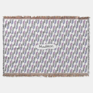 Feather Pattern individuelle Name werfen Decke