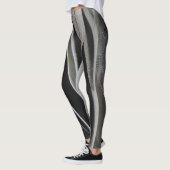 Feather Pattern Wild Bird Black Grace Streifen Leggings (Links)