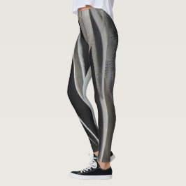 Feather Pattern Wild Bird Black Grace Streifen Leggings