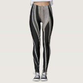 Feather Pattern Wild Bird Black Grace Streifen Leggings (Vorderseite)