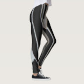 Feather Pattern Wild Bird Black Grace Streifen Leggings (Rechts)