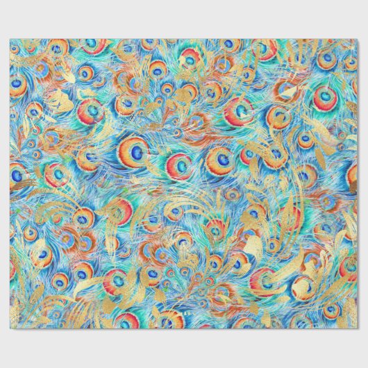 Feather peacock geschenkpapier (Flach)