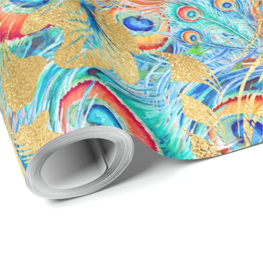 Feather peacock geschenkpapier (Rolleneckpunkt)