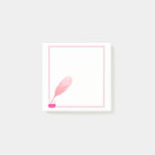 Feather Pen Design Square Notes Post-it Klebezettel (Vorderseite)