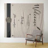 Feather Pen & Inkwell Begrüßungsband Wandteppich (Beispiel (Horizontal))