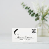 Feather Pen Logo | QR Code Business Card Visitenkarte (Stehend Vorderseite)