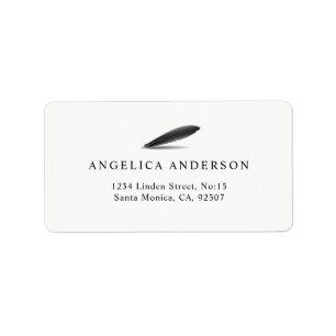 Feather Pen Logo Return Address Label Adressaufkleber