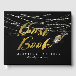 Feather Pen String Lights Personalisiert Wedding Gästebuch