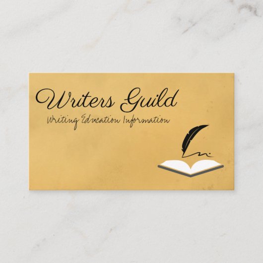 Feather Pen und Buch Visitenkarte (Vorderseite)