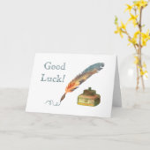 Feather Pen Viel Glück Karte (Gelbe Blume)