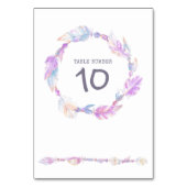 Feather Perlen Kranz Aquarellkunst Tischnummern (Vorderseite)