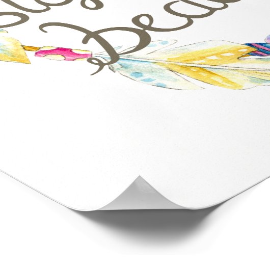 Feather Perlen Kranz nie aufhören, schön zu sein Poster (Ecke)