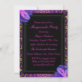 Feather Pink & Gold Masquerade Party laden Einladung (Rückseite)