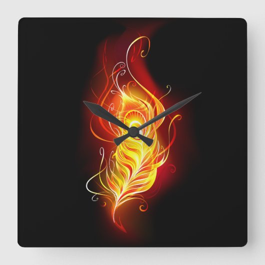 Feather Quadratische Wanduhr (Vorderseite)