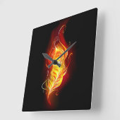 Feather Quadratische Wanduhr (Winkel)