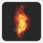 Feather Quadratischer Aufkleber (Vorderseite)