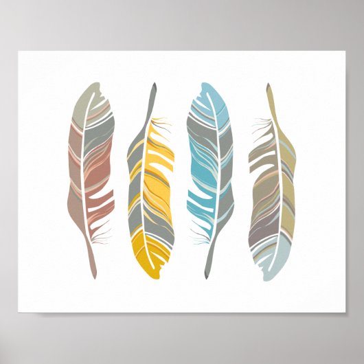 Feather Quartet Art Print Wall Decke Poster (Vorne)