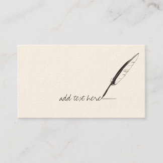 Feather Quill Author Writer Book Publishing Visitenkarte
