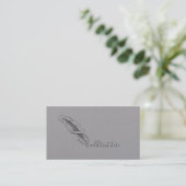 Feather Quill Author Writer Business Cards Visitenkarte (Stehend Vorderseite)