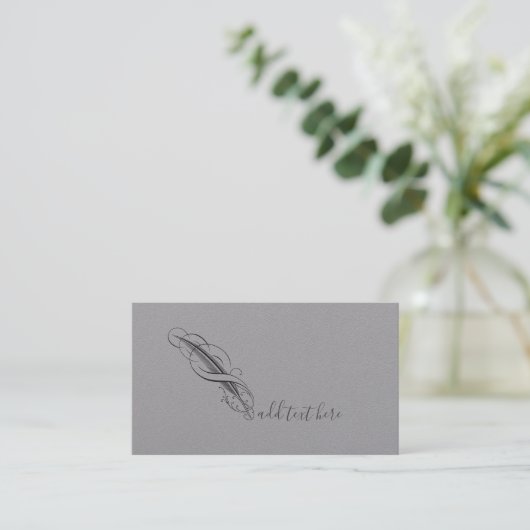 Feather Quill Author Writer Business Cards Visitenkarte (Stehend Vorderseite)