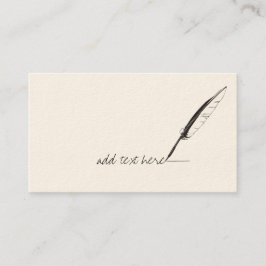 Feather Quill Author Writer Business Cards Visitenkarte