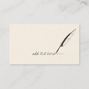 Feather Quill Author Writer Business Cards Visitenkarte