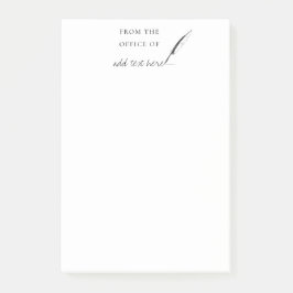Feather Quill Author Writer Custom Personalisiert Post-it Klebezettel