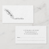 Feather Quill Author Writer Editor Publishing Visitenkarte (Vorne/Hinten)