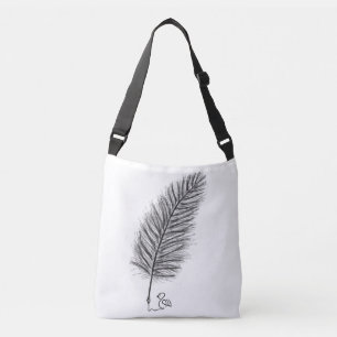 Feather Quill die Stimme der Gedanken und Emotione Tragetaschen Mit Langen Trägern
