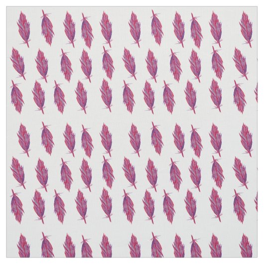 Feather Red Pink Watercolor Stoffe (Muster)