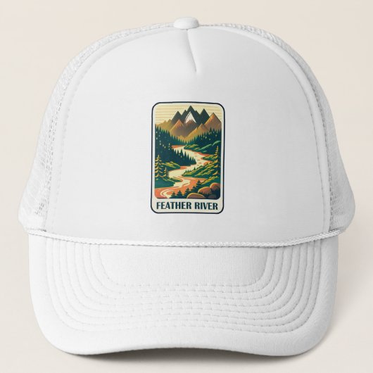 Feather River California Farben Truckerkappe (Vorderseite)