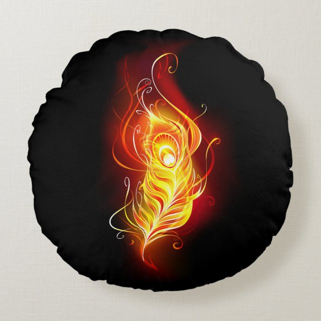 Feather Rundes Kissen (Vorderseite)