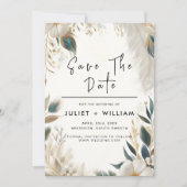 Feather Rustic Asian Sky Cloud Peacock Wedding Save The Date (Vorderseite)