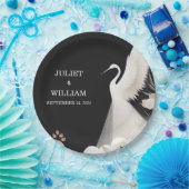 Feather Rustic Asian Sky Fun Cloud Crane Wedding Pappteller (Party)