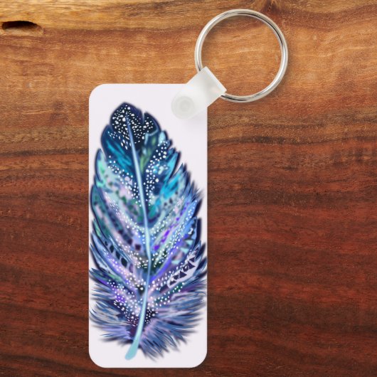 Feather Schlüsselanhänger - Benutzerdefinierte Far (Rückseite)