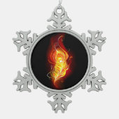 Feather Schneeflocken Zinn-Ornament (Vorderseite)