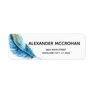 Feather Script Typografy Return Address Label