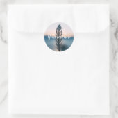 Feather Sea Mediation Runder Aufkleber (Tasche)