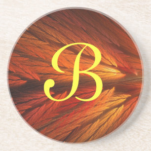 Feather Series-1-Orange Untersetzer - 1 Farbstoff
