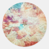 Feather Snowflake Sky Clouds Galaxy Lila Blush Runder Aufkleber (Vorderseite)
