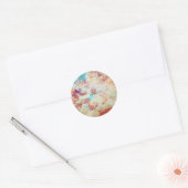 Feather Snowflake Sky Clouds Galaxy Lila Blush Runder Aufkleber (Umschlag)